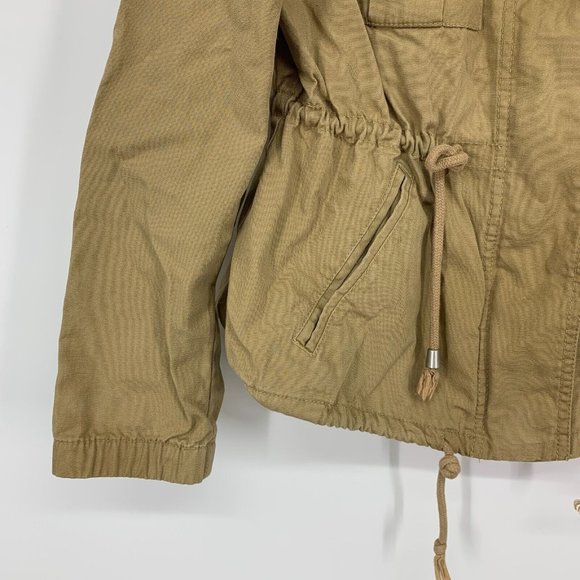 Old Navy Utility Jacket Khaki Tan Zip Button Front Pockets - Picture 7 of 12